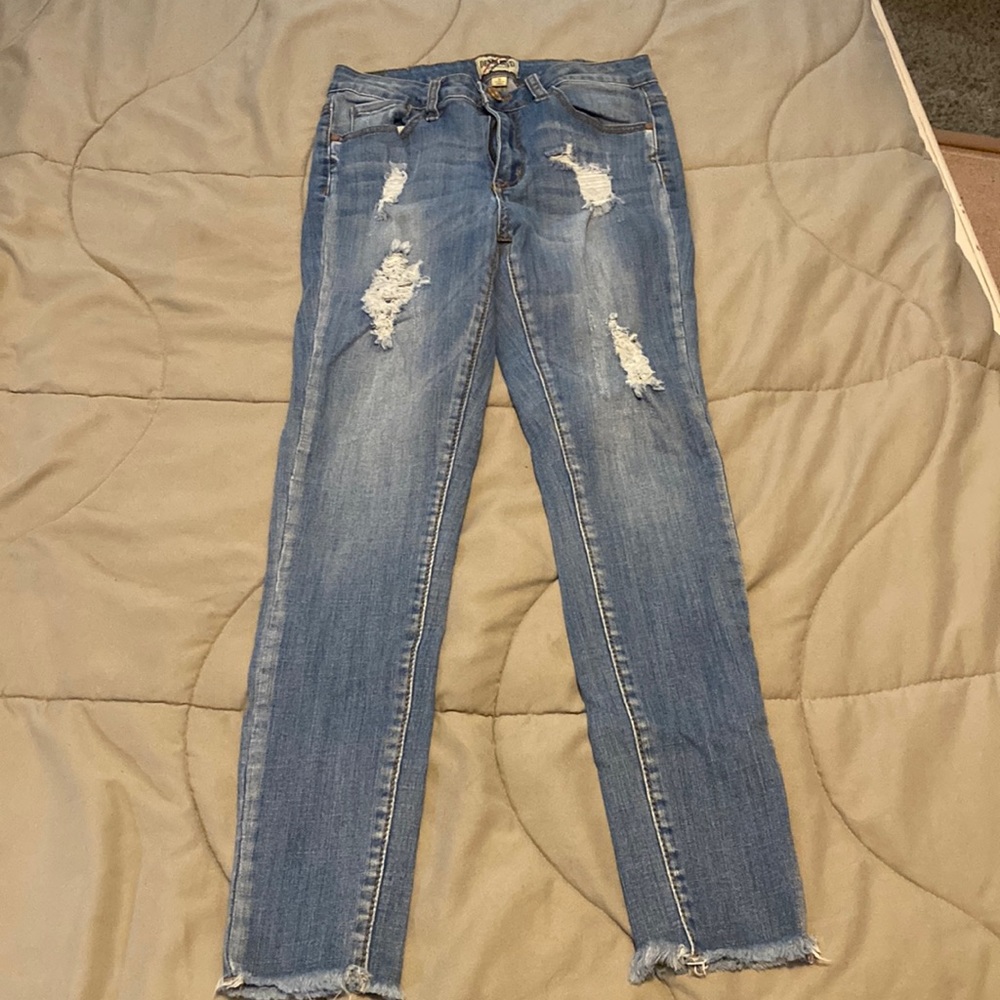 Distressed skinny denim!